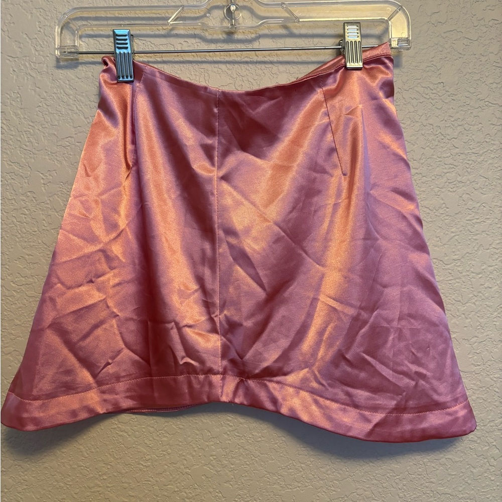 Pink Silk Mini Skirt